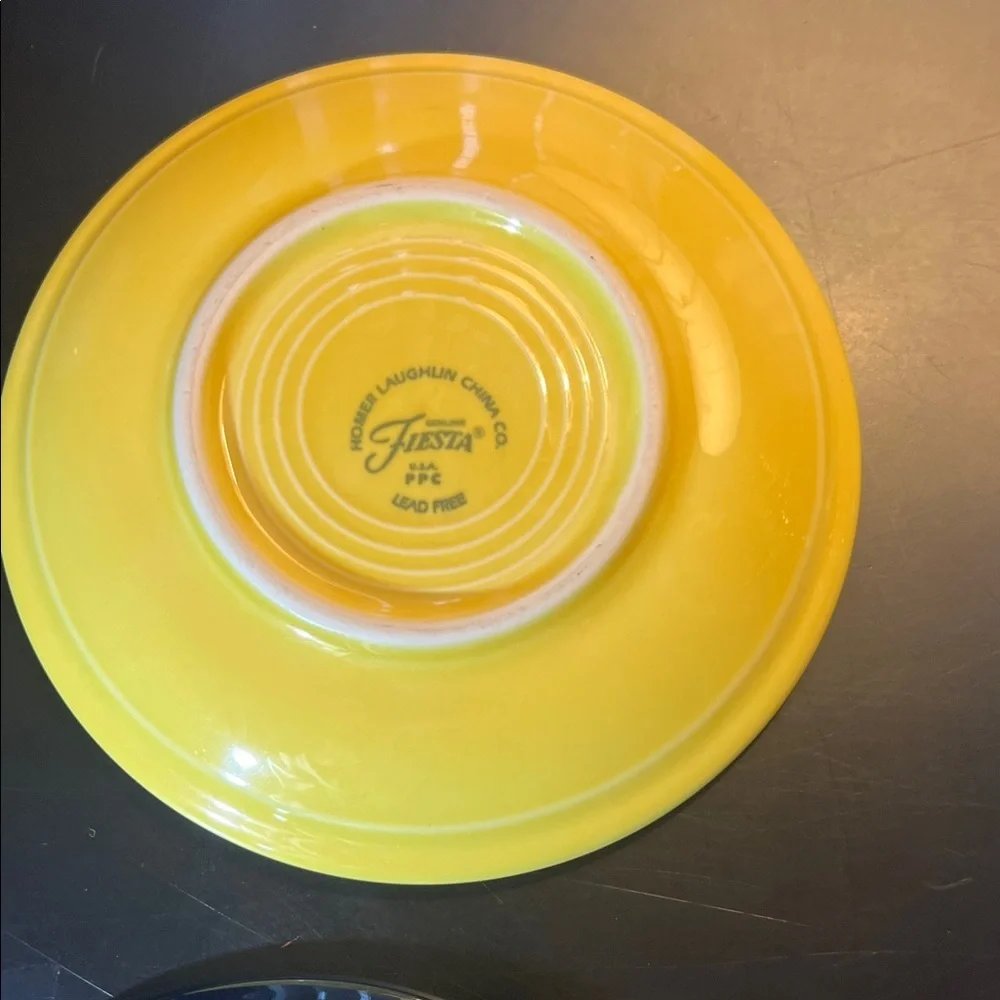 Fiesta Colorful Ceramic Saucer Set - Yellow, Teal, Blue, Light Blue